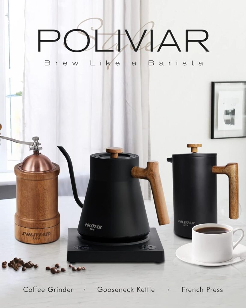 POLIVIAR Electric Gooseneck Kettle Review Stainless Steel Tea Kettles