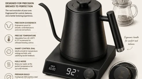 Timemore Fish Pro X Electric Pour Over Kettle 900ml Black